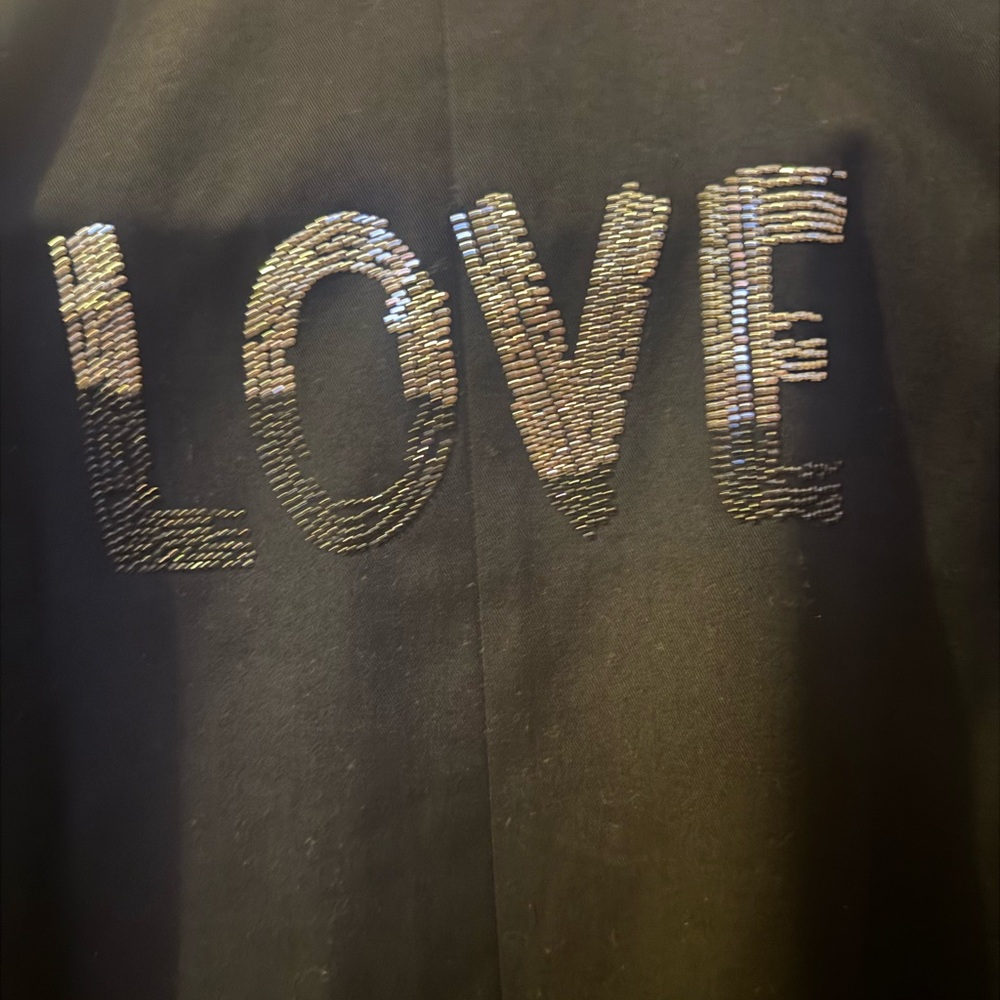 Zadig & Voltaire Black Blazer with Black LOVE Embroidery - Picture 4 of 15